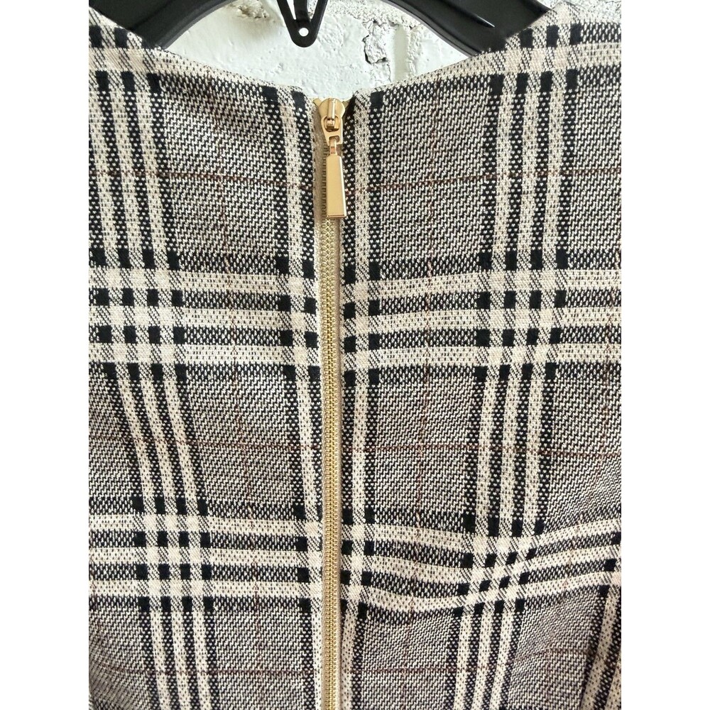 NWT Calvin Klein Elegant Plaid A- Line Shift Dress Elegant Chic Size 2 - Picture 5 of 11